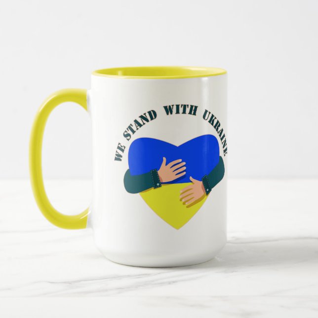Inspirational message We stand with Ukraine  Mug (Left)