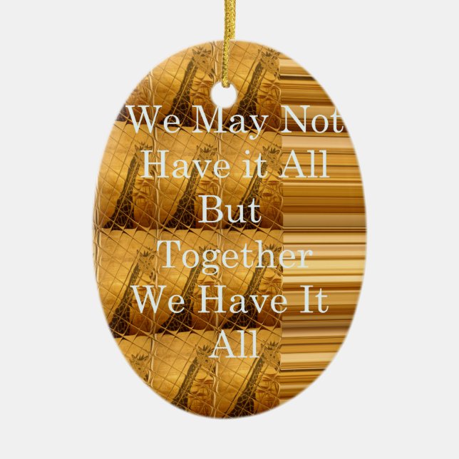 Inspirational Message with African Wildlife Design Ceramic Ornament (Front)
