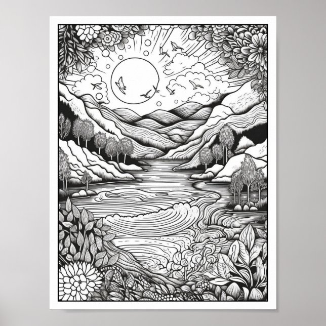 Inspirational/Mindfulness Adult Colouring Poster (Front)