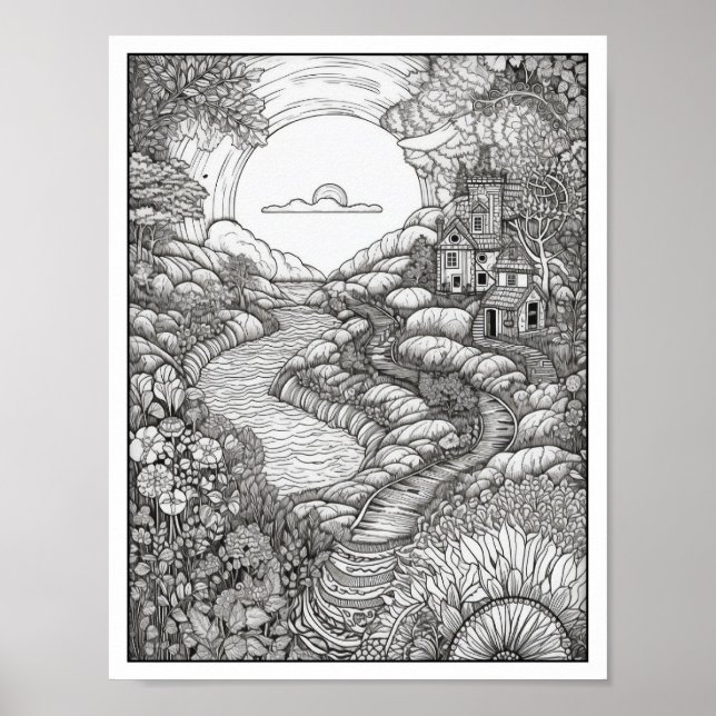 Inspirational/Mindfulness Adult Colouring Poster (Front)