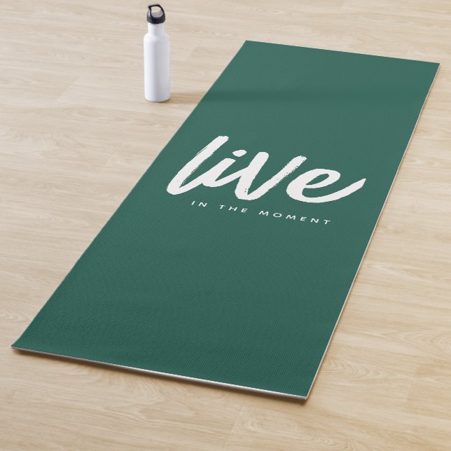 Inspirational Mindfulness Quote Live in the Moment Yoga Mat (In Situ)
