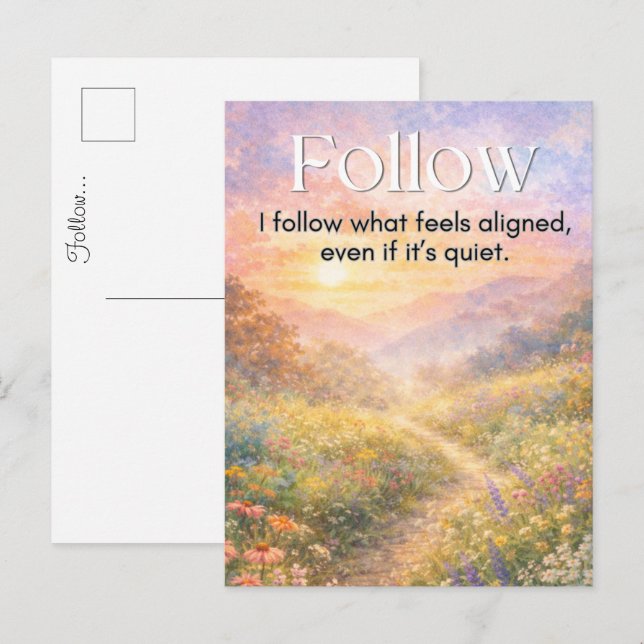 Inspirational Minimal Quote for Mindfulness Postcard (Front/Back)
