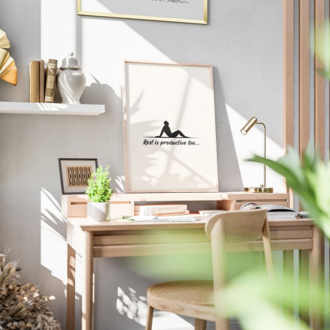 Inspirational Minimal Relaxing Silhouette Quote Poster (A Mindfulness Quote Art. Create harmony in your space with calming quotes and neutral tones.)