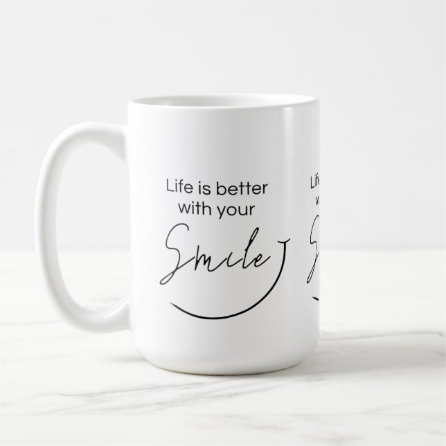 Inspirational Minimalist Typography Quote Gift Coffee Mug (Left)