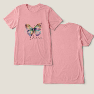 Inspirational Mint Aqua Blue Dream Butterfly Tri-Blend Shirt