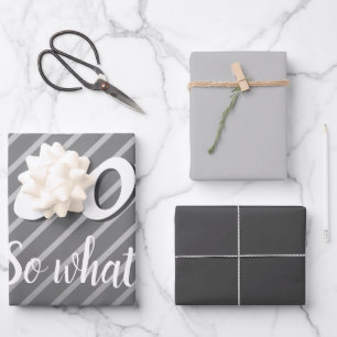 Inspirational Modern Elegant Grey 60th Birthday Wrapping Paper Sheet