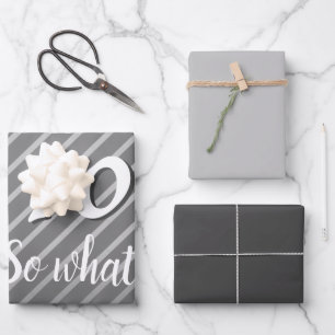 Inspirational Modern Elegant Grey 70th Birthday Wrapping Paper Sheet