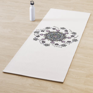 Inspirational Modern spiral flower mandala Yoga Mat