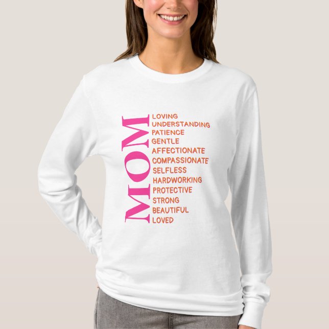 Inspirational Mom Shirt – Editable Back Text (Front)