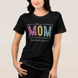 Inspirational Mother's Day She Is Mum Tri-Blend Shirt