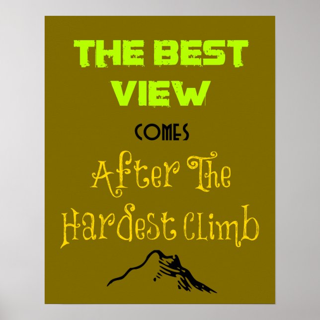 Inspirational Motivating Hiking Quote Typography Poster (Front)