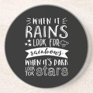 Inspirational Motivation Quote Think Positive Coaster