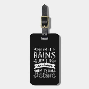 Inspirational Motivation Quote Think Positive Luggage Tag