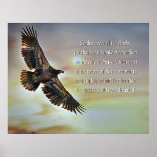 Inspirational Motivational Eagle Flying High Poster