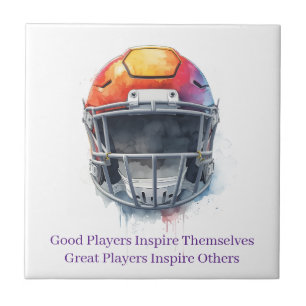 Inspirational Motivational Football Helmet  Ceramic Tile