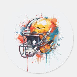 Inspirational Motivational Football Helmet Classic Round Sticker