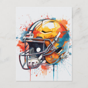 Inspirational Motivational Football Helmet Holiday Postcard