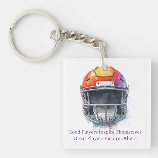 Inspirational Motivational Football Helmet  Key Ring (Front)