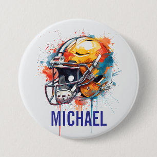 Inspirational Motivational Football Helmet Name 7.5 Cm Round Badge
