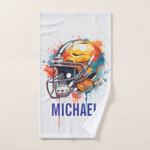 Inspirational Motivational Football Helmet Name Hand Towel