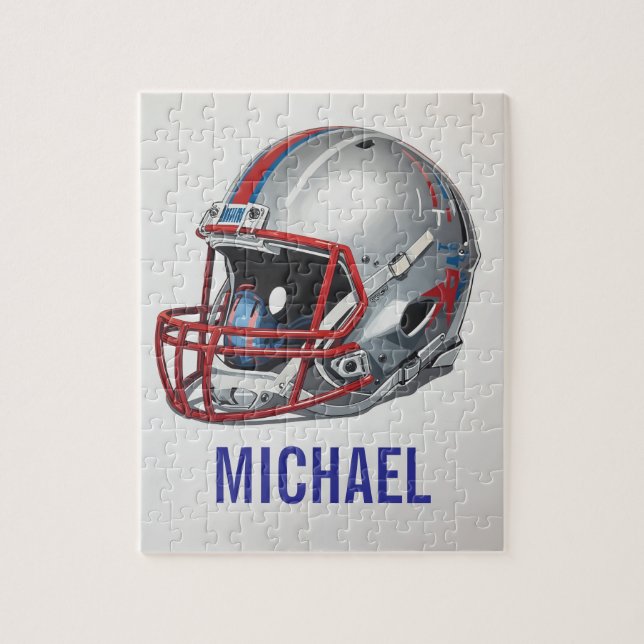 Inspirational Motivational Football Helmet Name Jigsaw Puzzle (Vertical)