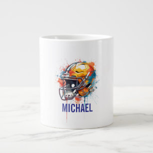 Inspirational Motivational Football Helmet Name Large Coffee Mug