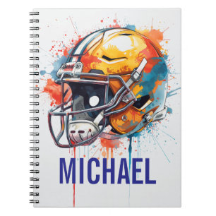 Inspirational Motivational Football Helmet Name Notebook