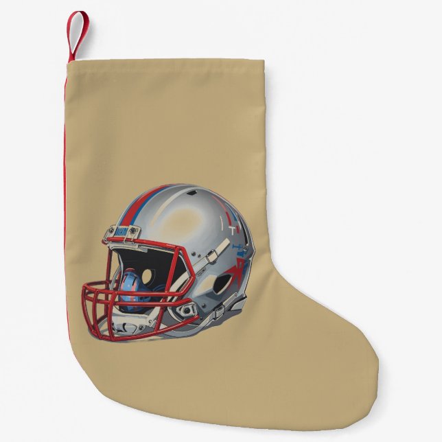 Inspirational Motivational Football Helmet Small Christmas Stocking (Front)