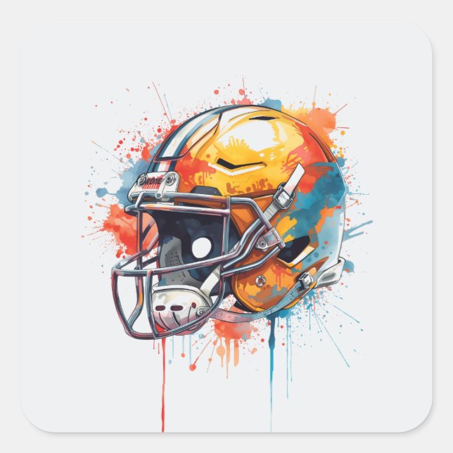 Inspirational Motivational Football Helmet  Square Sticker (Front)