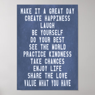 Inspirational Motivational Modern Happiness Poster