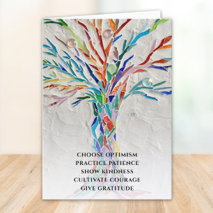 Inspirational Motivational Quote Tree Thank You Card
