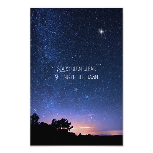 Inspirational Motivational Rumi Quote Stars Photo Print (Front)