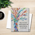 Inspirational Motivational Tree  Postcard<br><div class="desc">This decorative postcard features a mosaic tree in rainbow colours and space for you to add your own inspirational quote. Use the Customise Further option to change the text size, style or colour if you wish. Because we create our own artwork you won't find this exact image from other designers....</div>