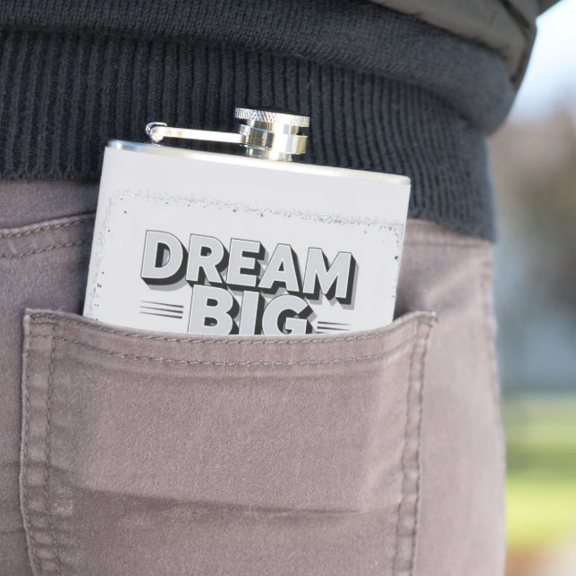 Inspirational & Motivational Typography Quote Art Hip Flask (In Situ)