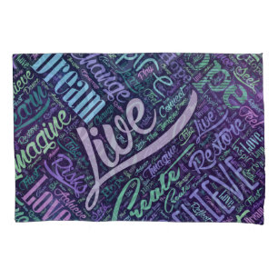 Inspirational Motivational Word Cloud Art Pillowcase