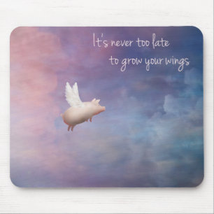 Inspirational mousepad-flying pig mouse pad