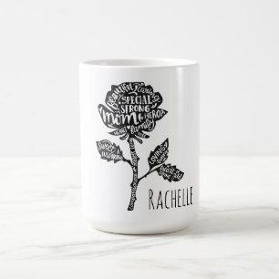 Inspirational Mum Typography Flower Design Coffee Mug