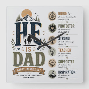 Inspirational My Safe Place Square Wall Clock