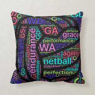 Inspirational Netball Positions Themed Design Cushion