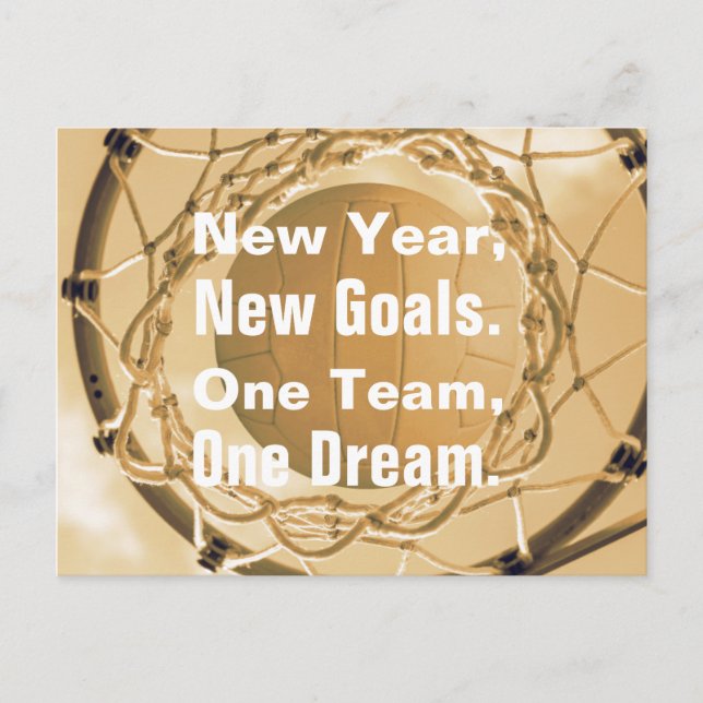 Inspirational Netball Theme Picture With Quote Holiday Postcard (Front)
