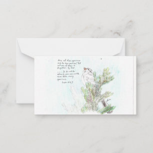 Inspirational note card with bird