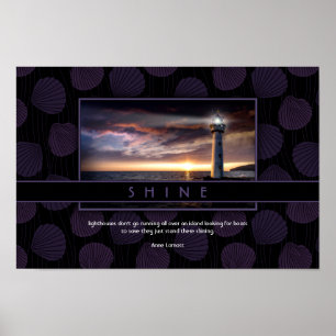 Inspirational Ocean Wall Art with Lighthouse Photo