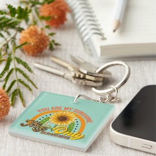 Inspirational Only Sunshine Wordart Key Ring