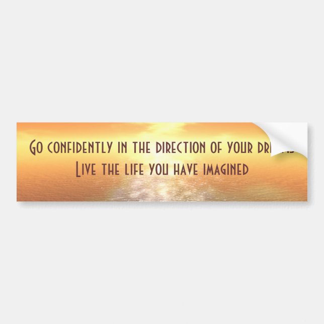 Inspirational Orange Sunset Bumper or Room Sticker (Front)