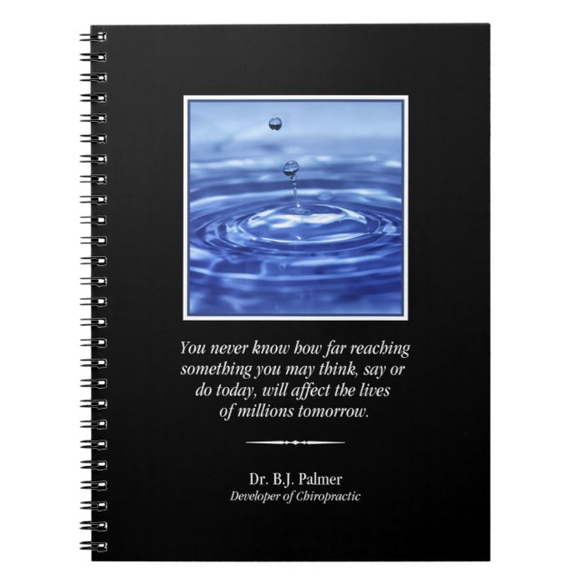 Inspirational Palmer Quote Chiropractic  Notebook (Front)