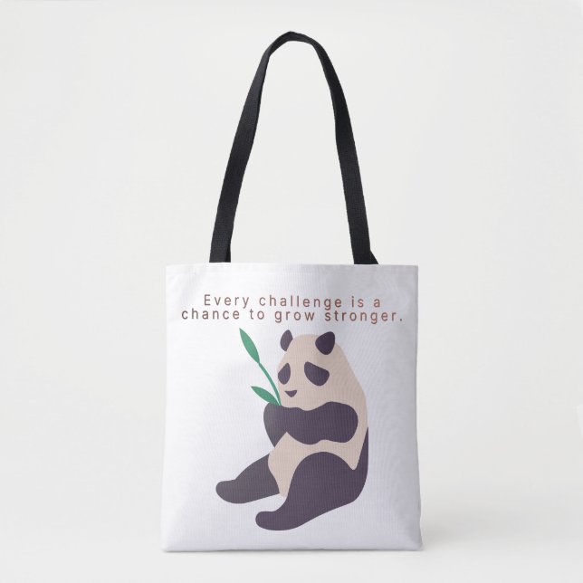Inspirational Panda Illustration Tote Bag (Front)