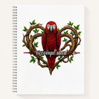 Inspirational Parrot Notebook- Accomplished Notebook