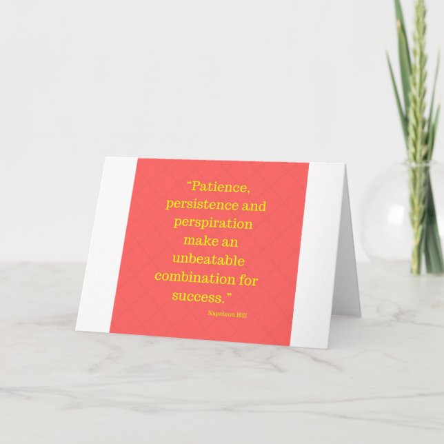 Inspirational - Patience, Persistence,Perspiration Note Card (Front)