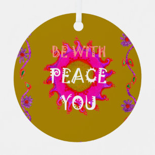 Inspirational Peace Be With You Vector Design Art Christmas Tree Decoration