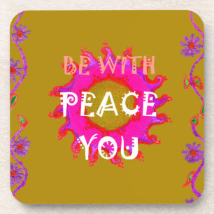 Inspirational Peace Be With You Vector Design Art Coaster